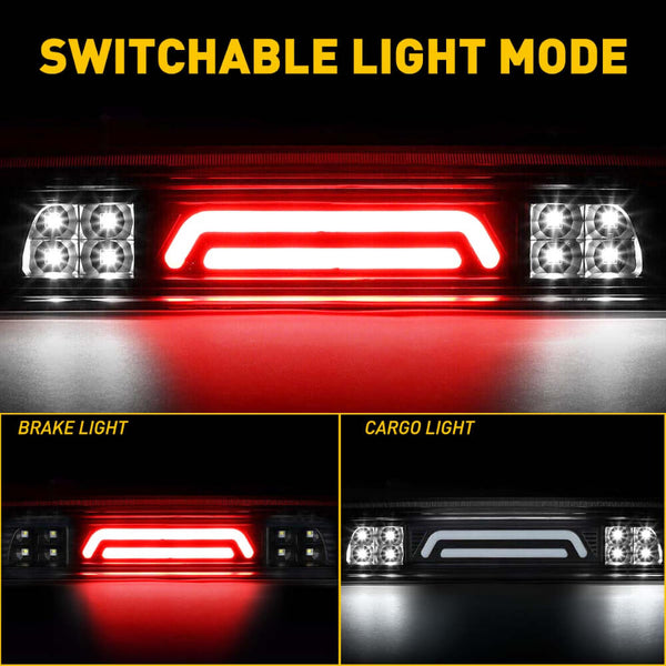LED Third Brake Light Compatible with 2007-2018 Toyota Tundra, Smoked Shell Lens