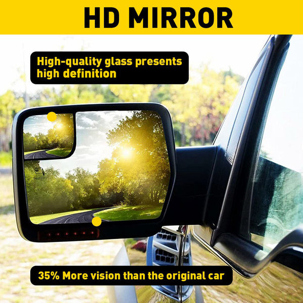 Left Driver Side Heated Mirror Glass with Blind Spot Glass for 2011-2014 Ford F150