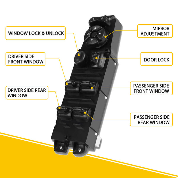 Master Power Window Switch, Car Window Switch Button For 1997-2001 Jeep Cherokee 12+8 Pin