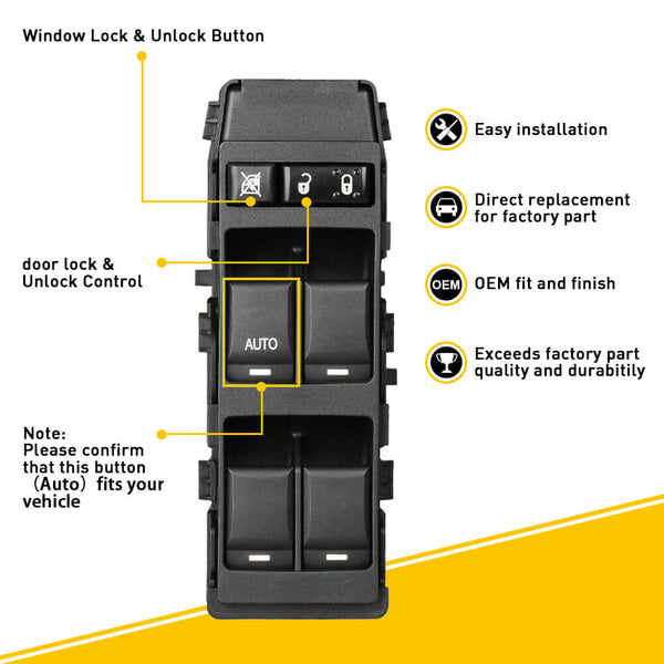 Master Power Window Switch, Car Window Switch Button For Chrysler 300 Dodge Avenger Dakota Jeep Compass Patriot 7+6 Pin