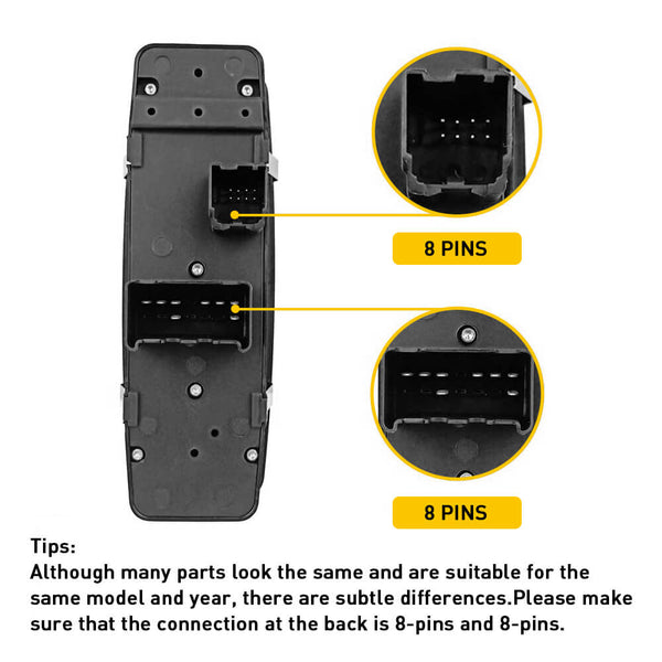 Master Power Window Switch for 2008-2011 Dodge Grand Caravan, Chrysler Town & Country 8+8 Pin