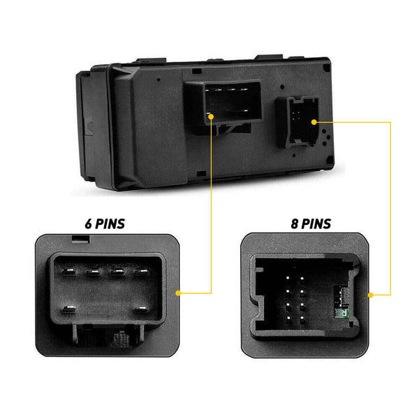 Master Power Window Switch for Chevy GMC Buick 6+8 Pins