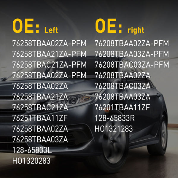 OEM Side View Mirror Replacemnt for 2016-2021 Honda Civic DX LX Driver Side & Passnger Side