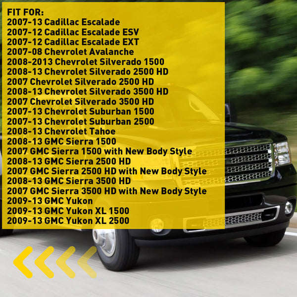 Power Heated Mirror Glass with Integrated Chevron-Style Turn Signal for 2007-2013 Cadillac, Chevrolet, GMC Models