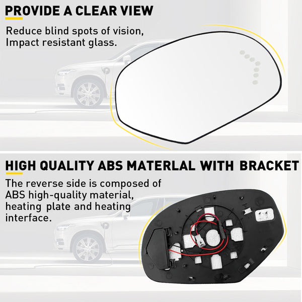 Power Heated Mirror Glass with Integrated Chevron-Style Turn Signal for 2007-2013 Cadillac, Chevrolet, GMC Models