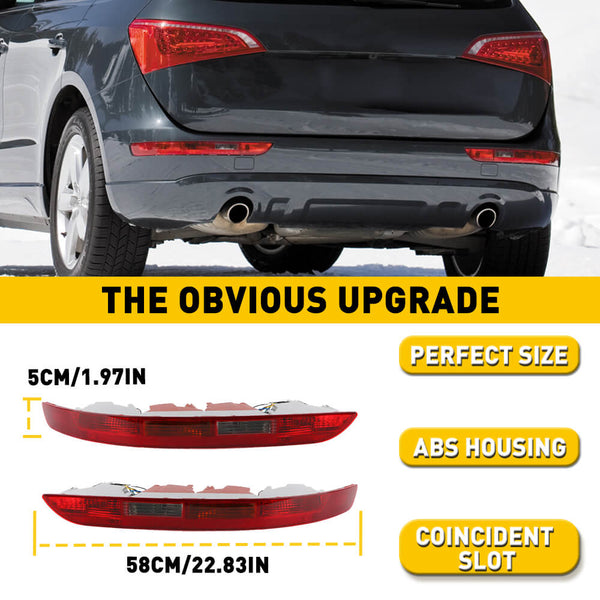 thumbnail image 2 of Passenger Side Rear Bumper Reflector Light For 2009-2016 Audi Q5 – Halogen, 5 Bulbs, Chrome Housing 2 of 5