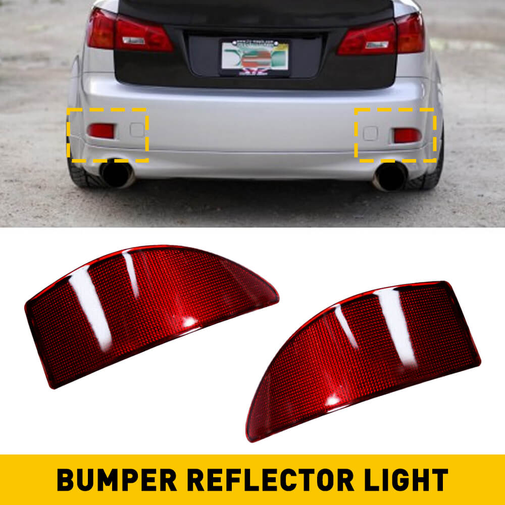 Rear Bumper Reflector Tail Light Lens Cover for 2006-2013 Lexus