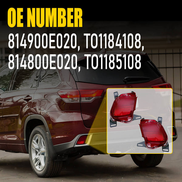 Rear Bumper Reflector Set For 2014-2019 Toyota Highlander Rear Left & Right