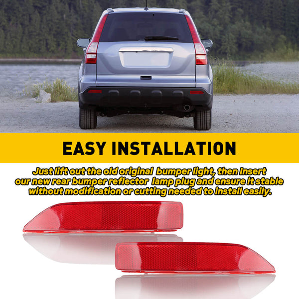 Red Rear Bumper Reflector Lamp Case Compatible with 2007-2009 Honda CRV