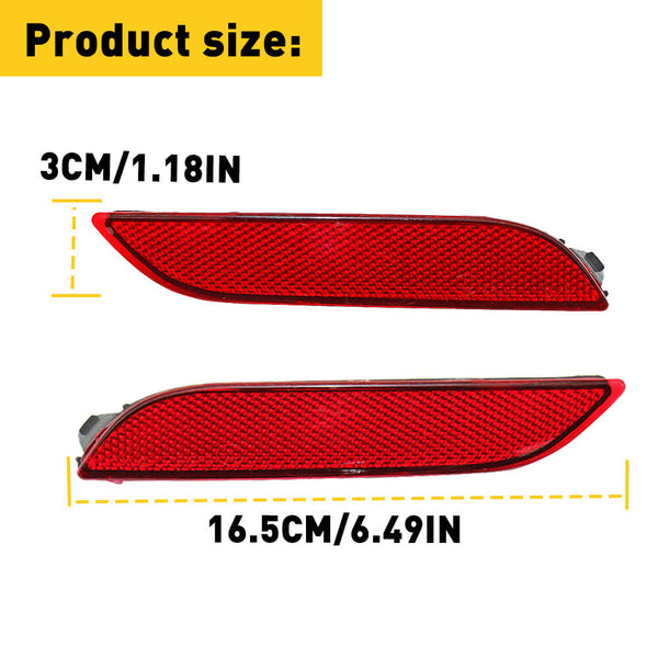 Red Rear Bumper Reflector Lamp Case Compatible with 2018-2021 Toyota Camry (Left+Right)