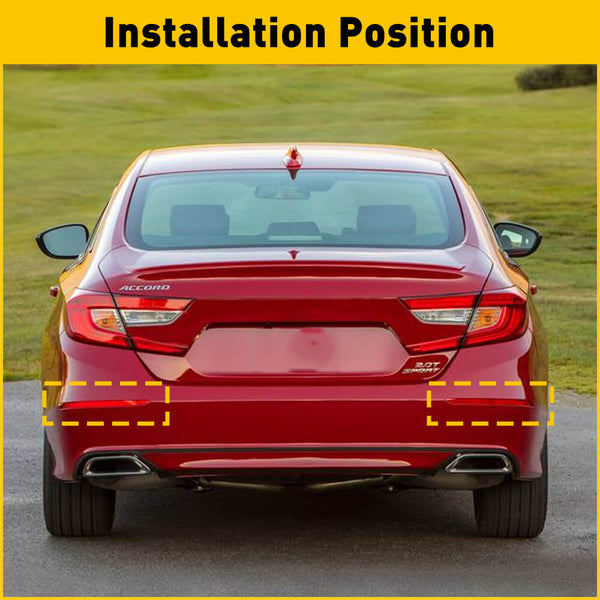 Red Rear Bumper Reflector Lamp Case Replacement Compatible with 2018-2022 Honda Accord (Left & Right)
