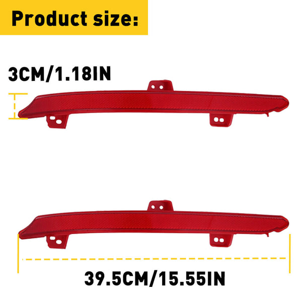 Red Rear Bumper Reflector Lamp Case Replacement Compatible with 2018-2022 Honda Accord (Left & Right)