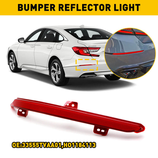 Red Rear Bumper Reflector Lamp Case Replacement Compatible with 2018-2022 Honda Accord (Left & Right)
