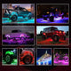 RGB LED Pod Rock Lights Kit - Underbody Neon Lights with Wireless APP Control, Music Sync & Chasing Effects for 12V SUV, Jeep, Truck - 15 LEDs Per Light