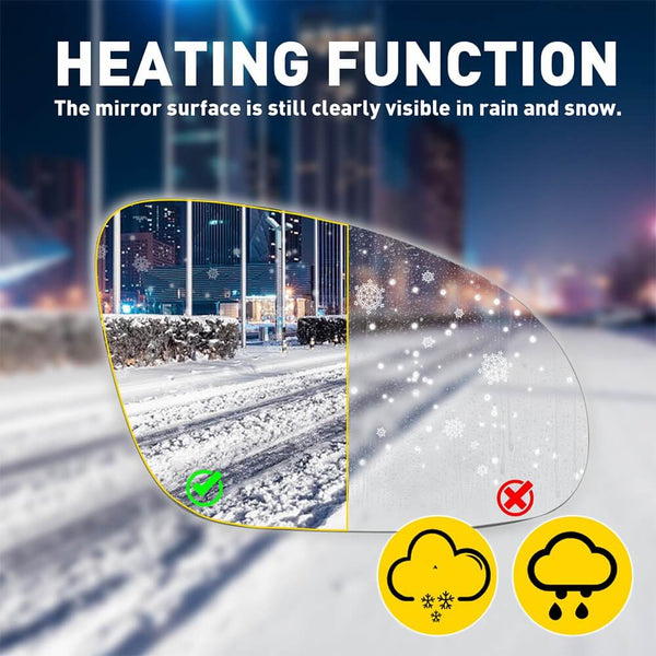 Right Passenger Side Heated Mirror Glass for Volkswagen Passat, Jetta, Beetle etc.