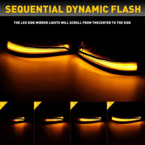 Sequential Amber Side Mirror Turn Signal Light For 2016-2023 Toyota Tacoma Highlanser Alphard RAV4 Sienna Lexus LM