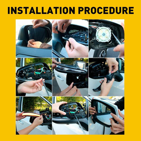 Sequential Amber Side Mirror Turn Signal Light For 2016-2023 Toyota Tacoma Highlanser Alphard RAV4 Sienna Lexus LM