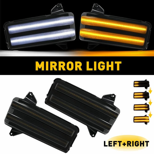 Sequential LED Side Mirror Turn Signal Light Fits 2020-2024 GMC Sierra/Chevrolet Silverado 2500HD 3500HD