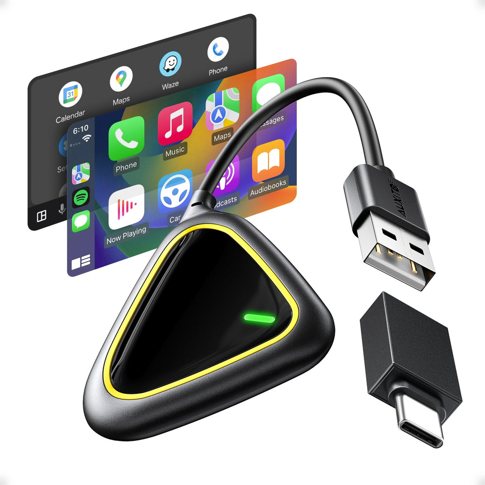 Slim Wireless CarPlay Adapter for Apple CarPlay, Upgrade Factory Wired Carplay to Wireless, Plug & Play No Latency for iPhone iOS 10+ and Cars from 2015