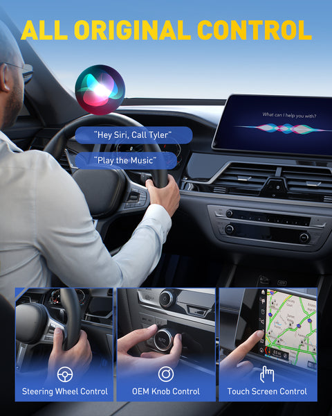 Slim Wireless CarPlay Adapter for Apple CarPlay, Upgrade Factory Wired Carplay to Wireless, Plug & Play No Latency for iPhone iOS 10+ and Cars from 2015