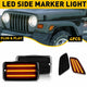 Smoke LED Front Bumper Turn Signal + Side Marker Light for 1997-2006 Jeep Wrangler TJ