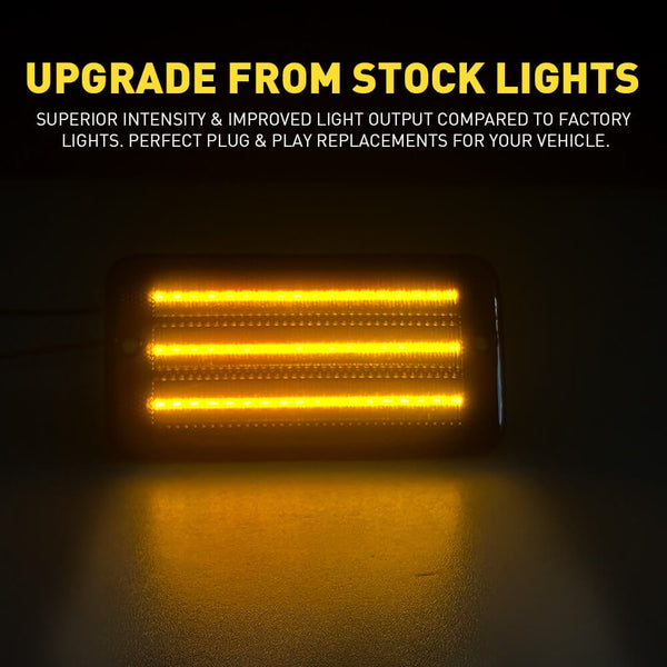 Smoke LED Front Bumper Turn Signal + Side Marker Light for 1997-2006 Jeep Wrangler TJ