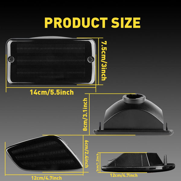Smoke LED Front Bumper Turn Signal + Side Marker Light for 1997-2006 Jeep Wrangler TJ