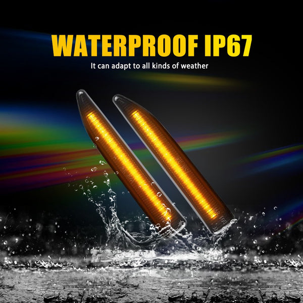 Smoked Amber Sequential LED Side Marker Light for BMW 7 Series 2002-2008, Front