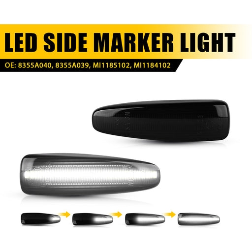 Smoked Amber Sequential LED Side Marker Light for Mitsubishi Lancer EVO X, Front