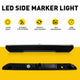 Smoked LED Side Marker Light For 2020-2023 GMC Sierra 2500HD 3500HD, Front Amber & Rear Red