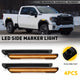 Smoked LED Side Marker Light For 2020-2023 GMC Sierra 2500HD 3500HD, Front Amber & Rear Red