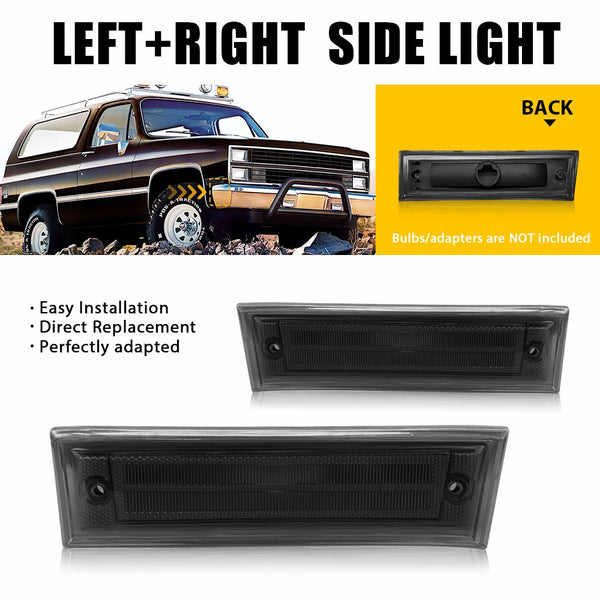 Smoked LED Side Marker Light for Chevrolet C10/C20/C30 & GMC C1500/C2500 1981-1991, Front