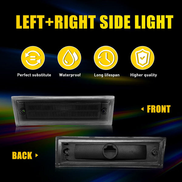 Smoked LED Side Marker Light for Chevrolet C10/C20/C30 & GMC C1500/C2500 1981-1991, Front