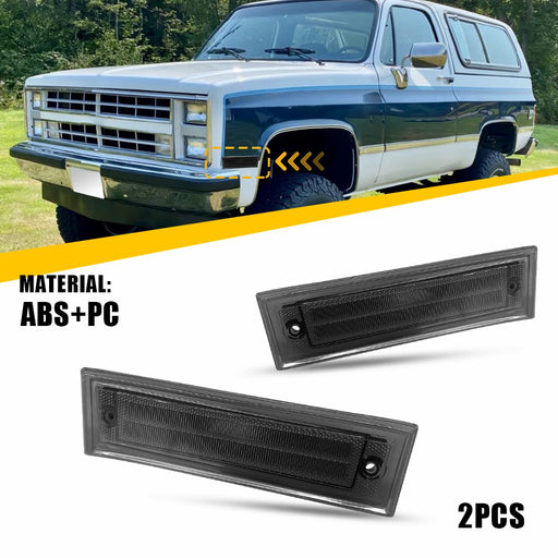 Smoked LED Side Marker Light for Chevrolet C10/C20/C30 & GMC C1500/C2500 1981-1991, Front