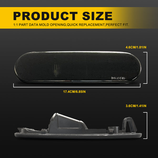 Smoked LED Side Marker Light Housing for Honda Civic 2002-2005, Front Bumper