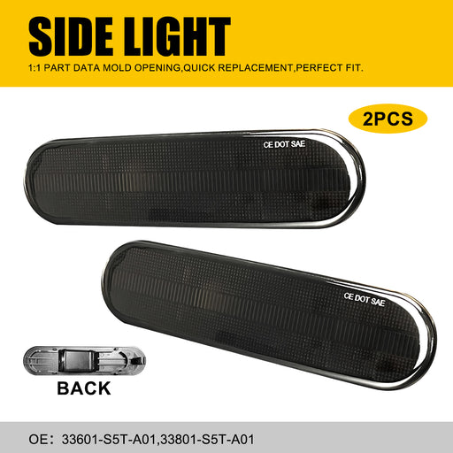Smoked LED Side Marker Light Housing for Honda Civic 2002-2005, Front Bumper