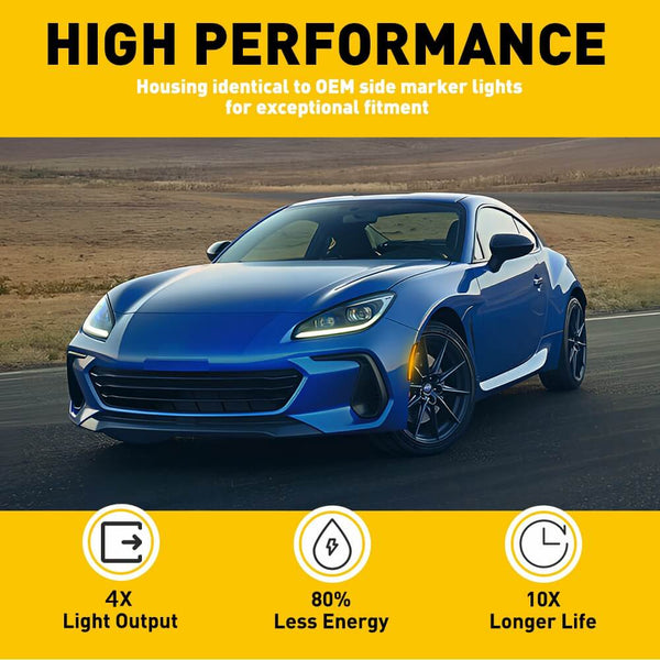 Smoked Len LED Side Marker Light for 2022-2024 Toyota GR86 ZN8 & Subaru BRZ ZD8