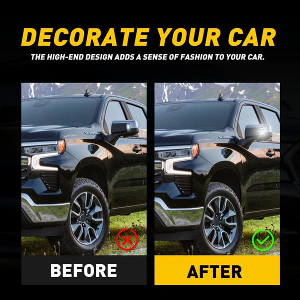 Smoked Lens Xenon White Quad-Row Rearview Side Mirror Light Fits 2019-2022 Chevrolet Silverado 1500/GMC Sierra 1500