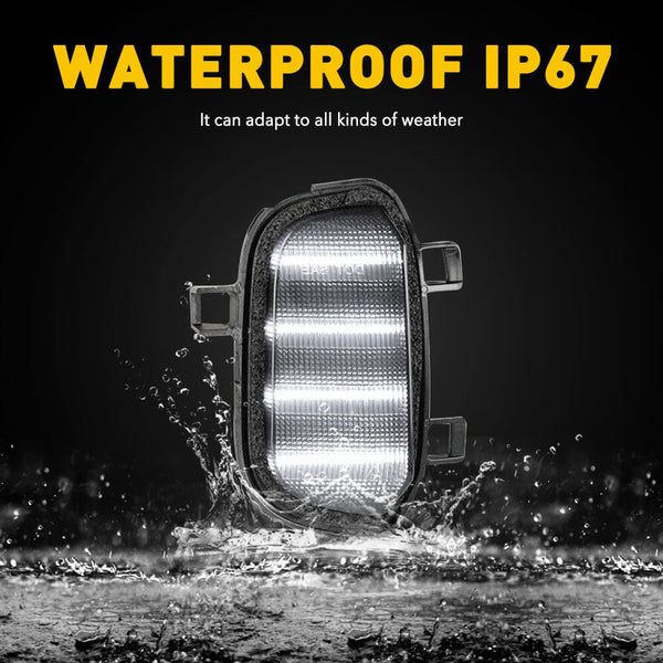 Smoked Lens Xenon White Quad-Row Rearview Side Mirror Light Fits 2019-2022 Chevrolet Silverado 1500/GMC Sierra 1500