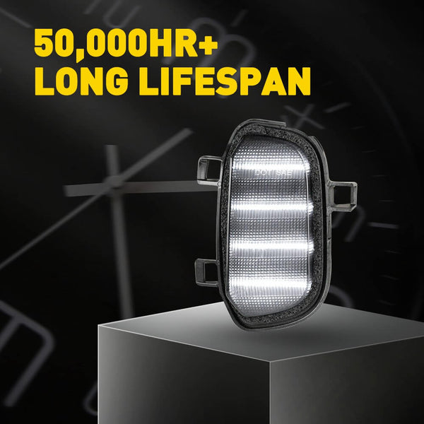 Smoked Lens Xenon White Quad-Row Rearview Side Mirror Light Fits 2019-2022 Chevrolet Silverado 1500/GMC Sierra 1500