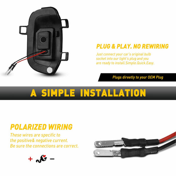 Smoked Lens Xenon White Quad-Row Rearview Side Mirror Light Fits 2019-2022 Chevrolet Silverado 1500/GMC Sierra 1500