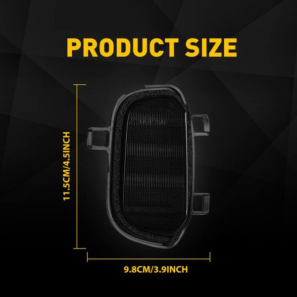 Smoked Lens Xenon White Quad-Row Rearview Side Mirror Light Fits 2019-2022 Chevrolet Silverado 1500/GMC Sierra 1500