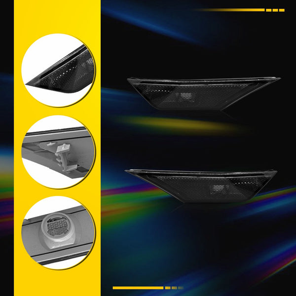 Smoked White LED Side Marker Light for Honda Civic 2016-2021, Front Turn Signal