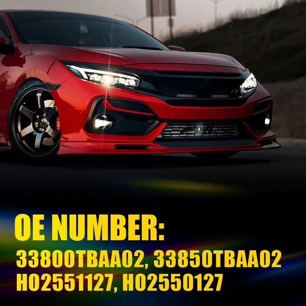 Smoked White LED Side Marker Light for Honda Civic 2016-2021, Front Turn Signal