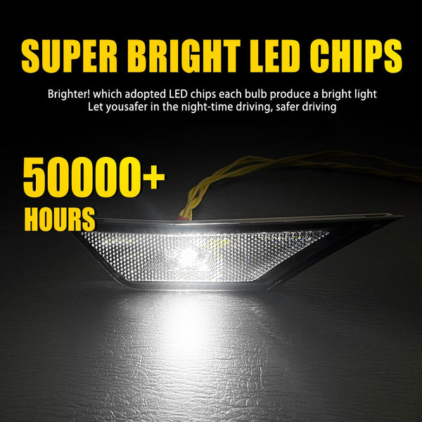 Smoked White LED Side Marker Light for Honda Civic 2016-2021, Front Turn Signal