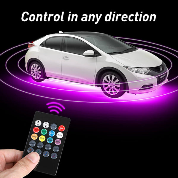 Universal RGB LED Car Underbody Lights with Wireless Remote Control, 4 Strips