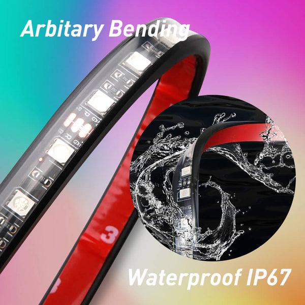 Universal RGB LED Car Underbody Lights with Wireless Remote Control, 4 Strips