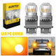Upgraded 3157 3156 3057 T25 LED Bulbs Turn Signal Lights 400% Brighter, Yellow, 2US6T Series