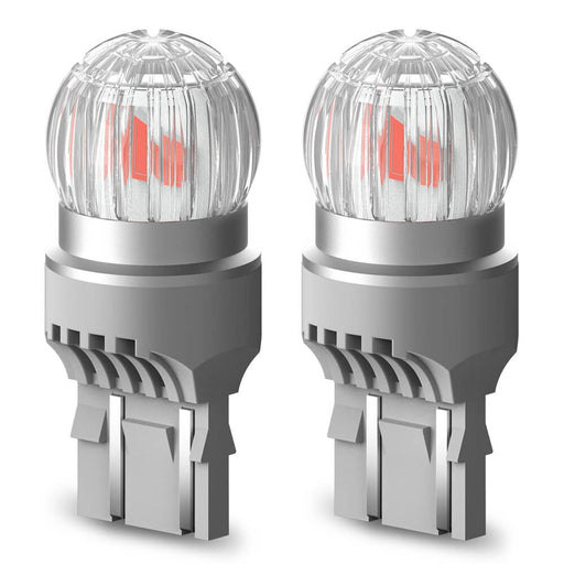 Upgraded 7443 7440 7444 W21W LED Bulbs Brake Tail Lights 400% Brighter, Red, 2US6T Series