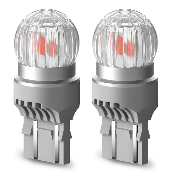 Upgraded 7443 7440 7444 W21W LED Bulbs Brake Tail Lights 400% Brighter, Red, 2US6T Series